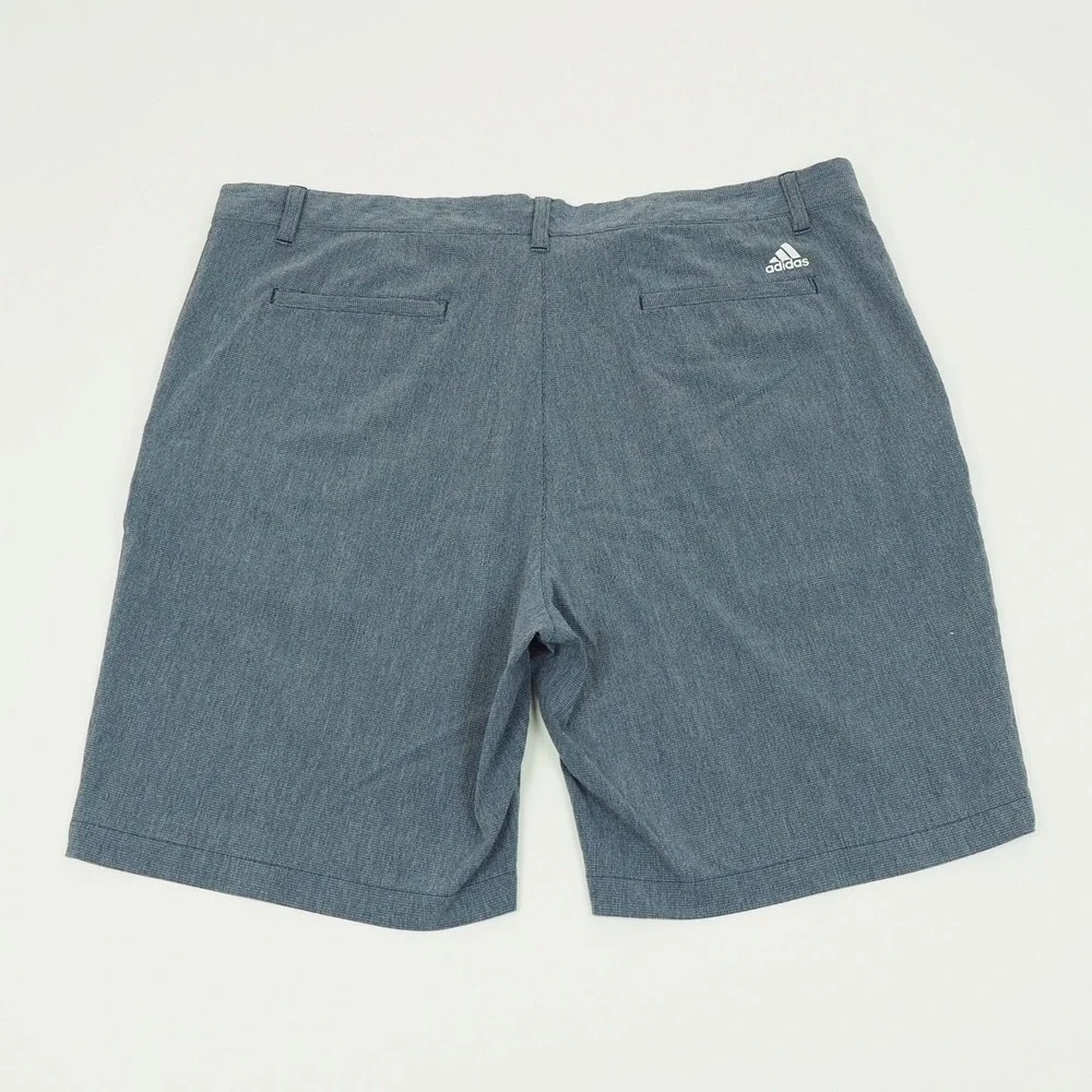 Adidas Golf Crosshatch Shorts Mens 40 Blue Flat Front Performance Stretch Blend